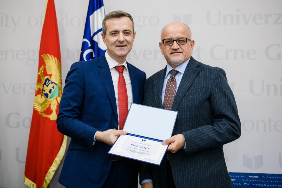 Profesor Srđan Darmanović dobitnik priznanja Univerziteta Crne Gore