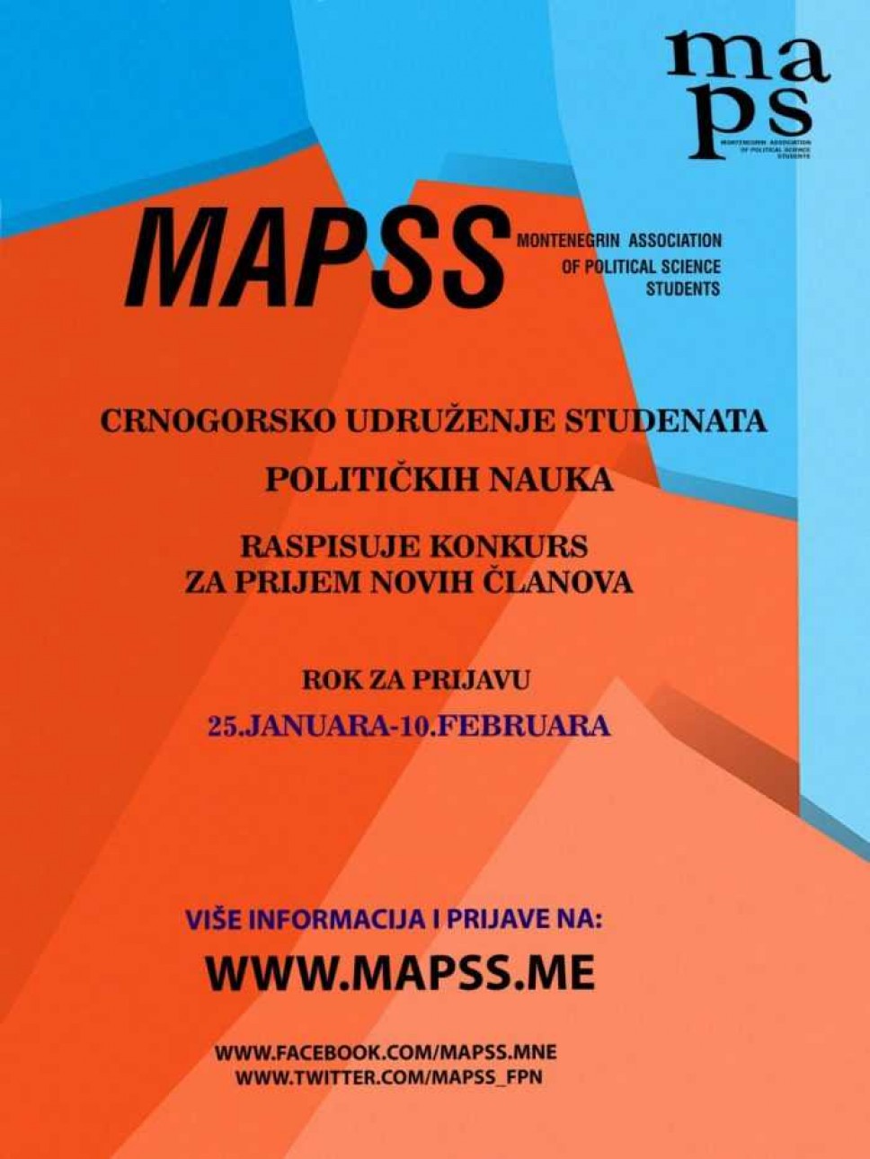 MAPSS - Konkurs za prijem novih članova