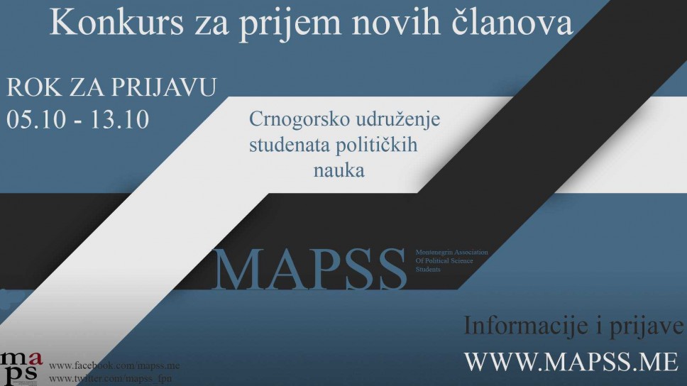 MAPSS - konkurs za prijem novih članova