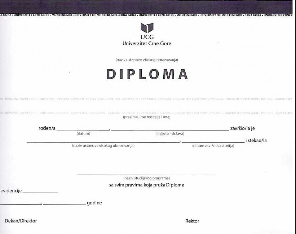 Obavještenje o preuzimanju diploma