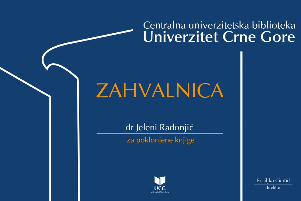 Poklon dr Jelene Radonjić Centralnoj univerzitetskoj biblioteci