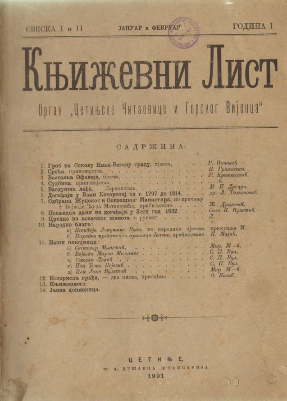 Književni list 1901