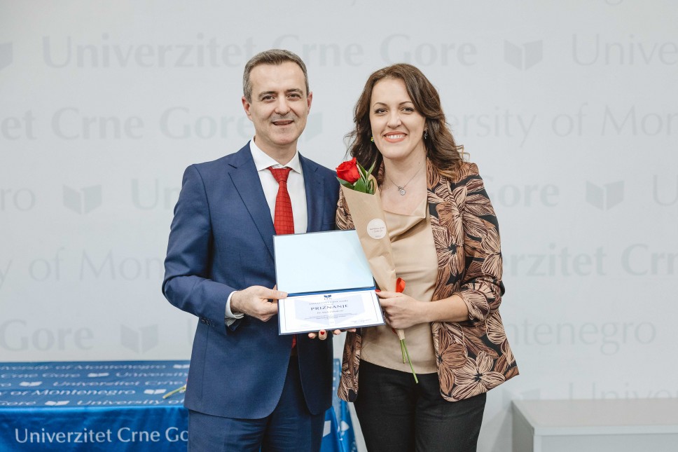 Dr Maša Ždralević dobitnica godišnje Nagrade Univerziteta Crne Gore