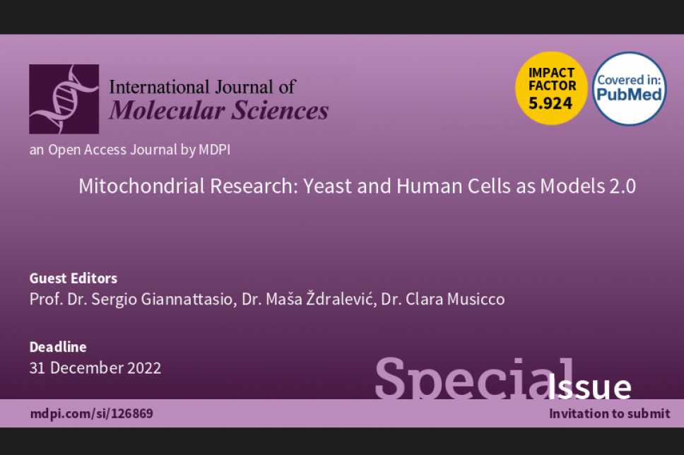 Poziv autorima za objavljivanje radova u specijalnom izdanju časopisa International Journal of Molecular Sciences