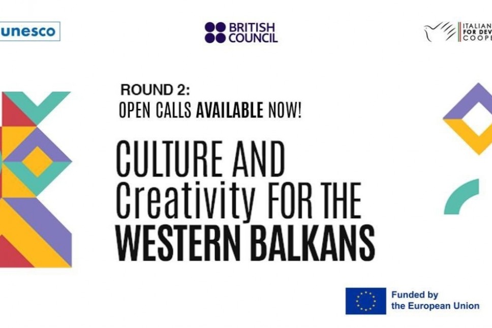 Drugi krug otvorenih poziva za dostavljanje projektnih prijedloga u okviru projekta „Kultura i kreativnost za Zapadni Balkan“ <span class="CyrLatIgnore">(CC4WBs)</span>